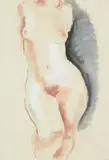 Standing nude by Frank Dobson, drawing, sold Oct 2022