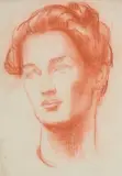 Portrait of a young woman by Frank Dobson, drawing, sold Oct 2022
