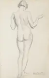 Standing nude by Laura Knight, print (other), sold Oct 2022