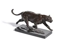 Prowling leopard by Mark Coreth, sculpture, sold Oct 2022