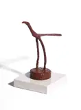 Red bird by Breon O'Casey, sculpture, sold Oct 2022
