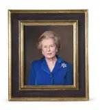 Portrait of baroness margaret thatcher by Richard Stone, Oil on canvas, sold Oct 2022