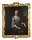Portrait of the duchess of roxburghe by Jonathan Richardson And Studio, Oil on canvas, sold Oct 2022
