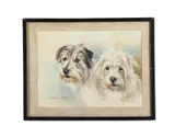 A study of two terriers 'viper & venom' by Reuben Ward Binks, Watercolour, offered Oct 2022