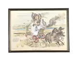'the iron lady and the runaway troika' by David Knight, engraving, offered Oct 2022