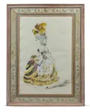 Mrs malaprop by Oliver Messel, watercolour and gouacheSigned, sold Oct 2022