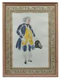 Design for captain absolute by Oliver Messel, watercolour and gouacheSigned, sold Oct 2022