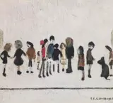 Group of children by L. S. Lowry, lithograph, sold Jun 2023
