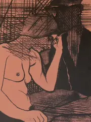 Sleeping Fires 1975 by Ronald B. Kitaj, lithograph, sold Jun 2023