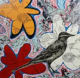 Cheap, dirty flowers, No.19 by Dan Baldwin, acrylic on board, offered Jun 2023