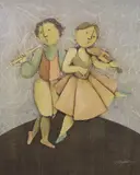 Untitled by Joyce Roybal, oil on canvas, sold Jun 2023