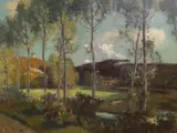 Country landscape by Jean Remond, oil on canvas, sold Jun 2023