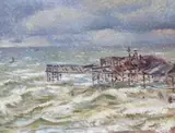 The Old Pier, St Leonards by Arthur Spencer Roberts, oil on board, offered Jun 2023