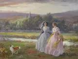 In Peaceful Times by Henry Stephen Ludlow, oil on board, sold Jun 2023