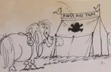 Safe Landing by Norman Thelwell, ink, sold Jun 2023
