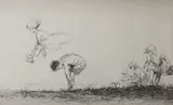 Leapfrog by Eileen Soper, etching, sold Jun 2023