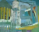 Mediterranean church by Padraig Macmiadhachain, oil on board, sold Jun 2023