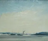 'Early morning on the Orwell by Ian Houston, oil on board, sold Jun 2023
