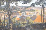 Birds eye view Alexandra Park, North West by Edmond Perini, oil on board, sold Jun 2023