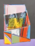 Venus & Pianist 1998 by Arvon Wellen, acrylic and collage on canvas, sold Jun 2023
