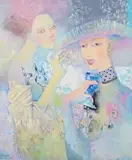 Study of two women by Patricya Tiknuss, 2005, acrylic on canvas, sold Jun 2023