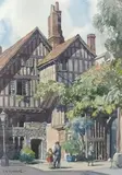 Cheyney Court and The Close Gate, Winchester by Leonard Russell Squirrell, watercolour, sold Jun 2023