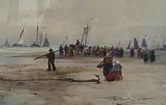 Low Tide by Thomas Bush Hardy, 1884, watercolour, sold Jun 2023