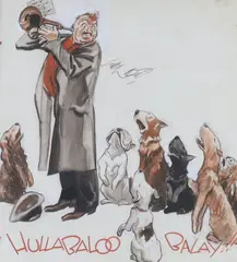 Hullabaloo Balay!! by Gilbert Wilkinson, ink and watercolour, sold Jun 2023