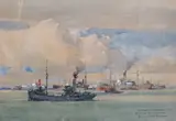 Southend Anchorage 1941 by Neville Sotheby Pitcher, watercolour, sold Jun 2023