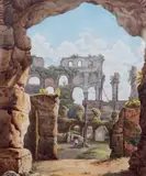 The Ruin, Pula, Croatia by Maria Lushington, watercolour, offered Jun 2023
