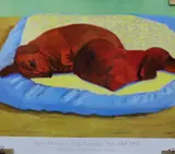 Offset lithograph exhibition poster by David Hockney, lithograph, sold Jun 2023