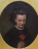 Portrait of Lucy Maire Holy (1843-1871) by James Bullock, 1870, oil on canvas, sold Jun 2023