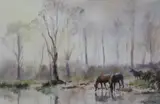 Morning drink by John Mortimer, watercolour, sold Jun 2023