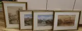 Gorleston' and 'Gorleston Pier by I.M. Burton, 1880, watercolor, sold Jun 2023