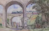 East Runton, Viaduct 1961 by Tom W.Armes, watercolour, sold Jun 2023