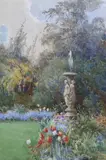 The Artist's Garden, Pengwern, Weschman, Slough by Thomas William Cole, 1933, watercolour, sold Jun 2023