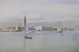 The Campanile of St Mark's, Venice by Frederick Burgess, watercolour, sold Jun 2023