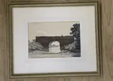 Figure on a stone bridge by Claude Muncaster, 1920, ink and watercolour, offered Jun 2023