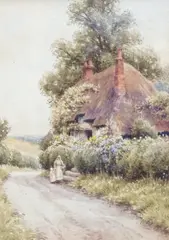 A Sussex cottage by William Carter, watercolour, sold Jun 2023