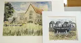 View of a church by Robert Tavener, print, sold Jun 2023
