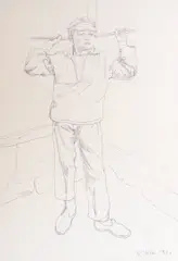 Study of a fisherboy by Rudolph Ihlee, 1921, pencil, sold Jun 2023