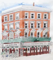 Marylebone Pub, York Street by Paul Hogarth, watercolour, sold Jun 2023