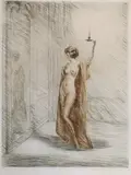 Colour etching by Otto Goetze, etching, sold Jun 2023