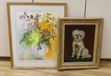 Still life of flowers in a vase by Barbara Hicks, watercolour, sold May 2023