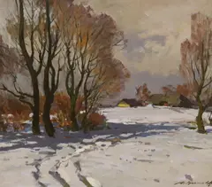 Ziema by Alfejs Bromults, oil on canvas, sold May 2023