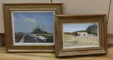 The Road Ahead' (the road beside Royal St George's Golf Course, Sandwich, Kent), and 'A Byre on the Isle of Skye by Ian Houston, oil, sold May 2023