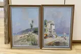 Neapolitan coastal landscapes by Oscar Ricciardi, oil, sold May 2023