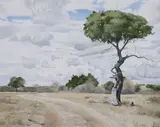 Zimbabwean landscape by Hester Schuler, 1993, oil on canvas, sold May 2023
