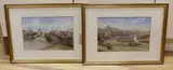 Gorleston' and 'Gorleston Pier by I.M. Burton, 1880, watercolor, offered May 2023
