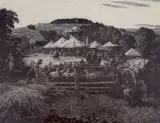 Findon Sheep Fair, Sussex by Charles William Taylor, engraving, sold May 2023